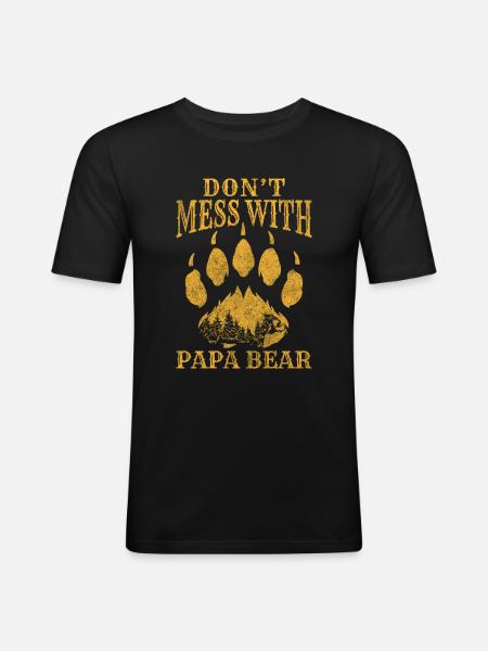 Bär Winterschlaf Tier - Männer Slim Fit T-Shirt - Schwarz