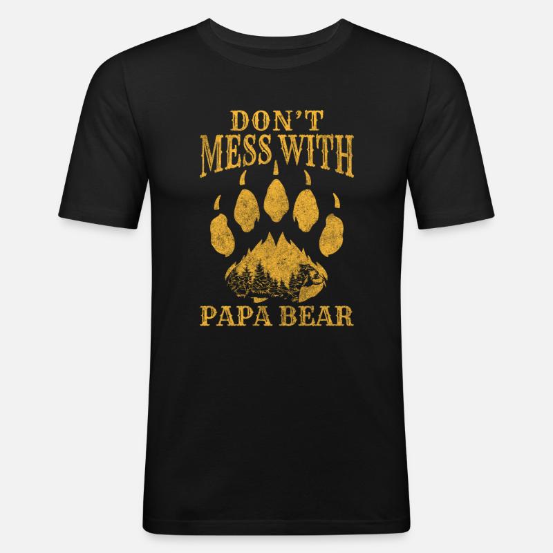 Bär Winterschlaf Tier - Männer Slim Fit T-Shirt - Schwarz
