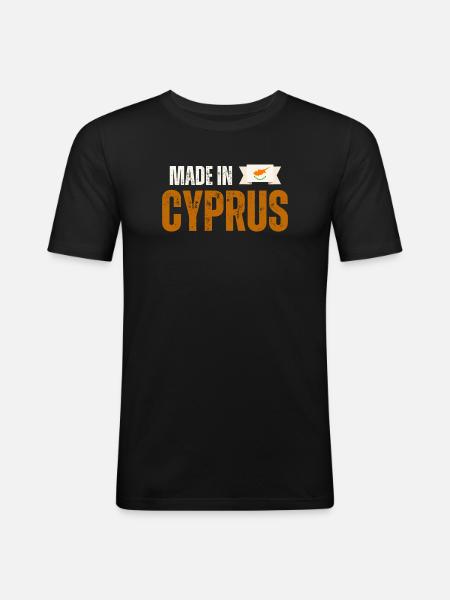 Made in Cyprus, fierté chypriote - T-shirt près du corps Homme - noir