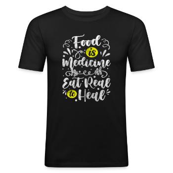 Berater Berufung Essgewohnheit Bewusst - Männer Slim Fit T-Shirt - Schwarz - Vorne - Nik (191cm)