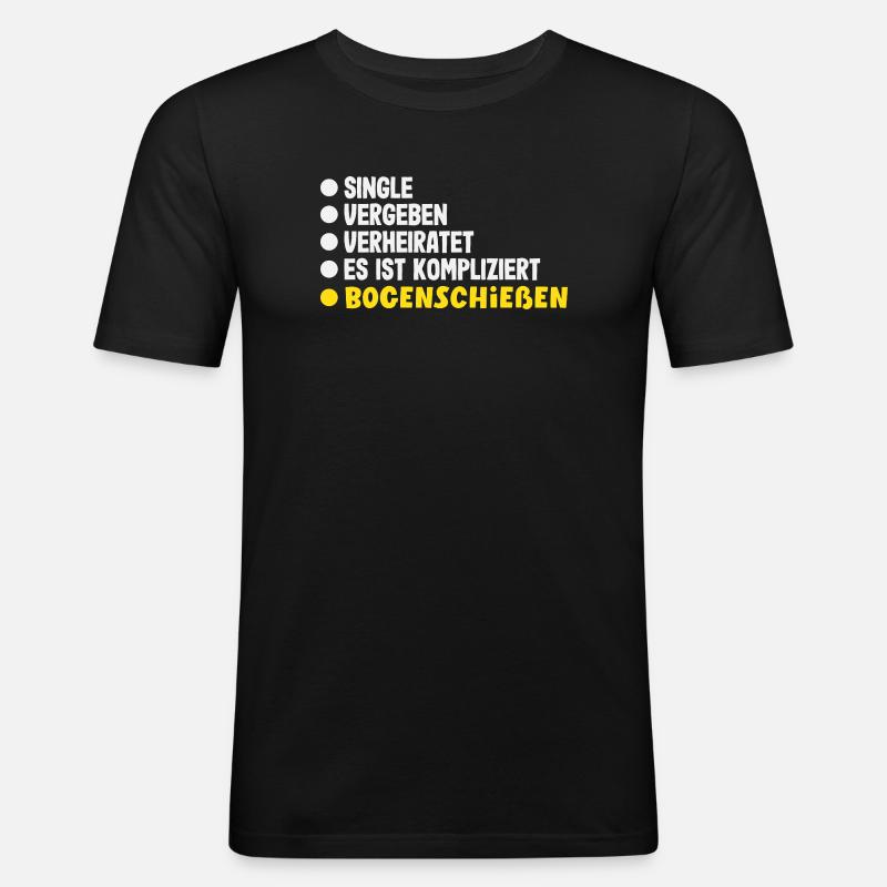 Ich gehe Bogenschießen - Männer Slim Fit T-Shirt - Schwarz