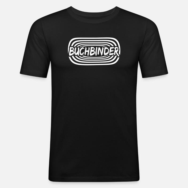 Arbeit Buchbinder - Männer Slim Fit T-Shirt - Schwarz