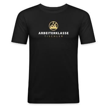 Working class carpenter with guild signs - Men's Slim Fit T-Shirt - black - Front - Nik (191cm)