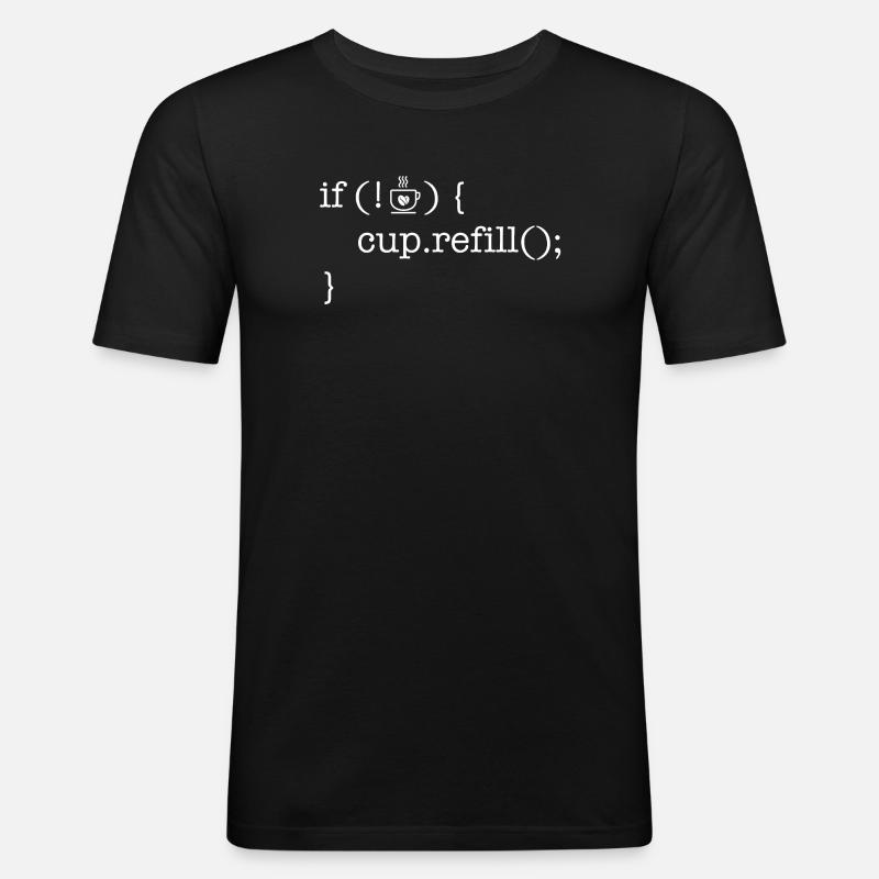 Coffee code lover software developer programmer - Men's Slim Fit T-Shirt - black