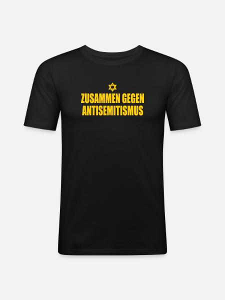 gegen jeden antisemitismus - Männer Slim Fit T-Shirt - Schwarz