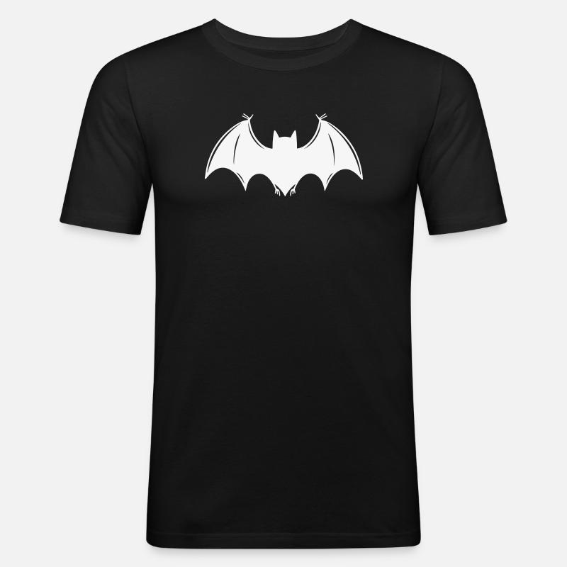 Fledermaus - Männer Slim Fit T-Shirt - Schwarz