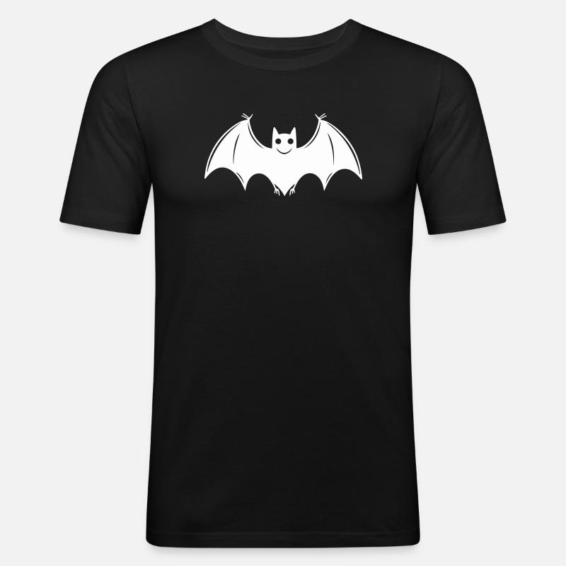 Fledermaus - Männer Slim Fit T-Shirt - Schwarz
