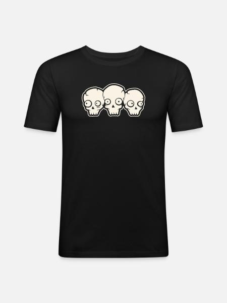 Crâne - T-shirt près du corps Homme - noir