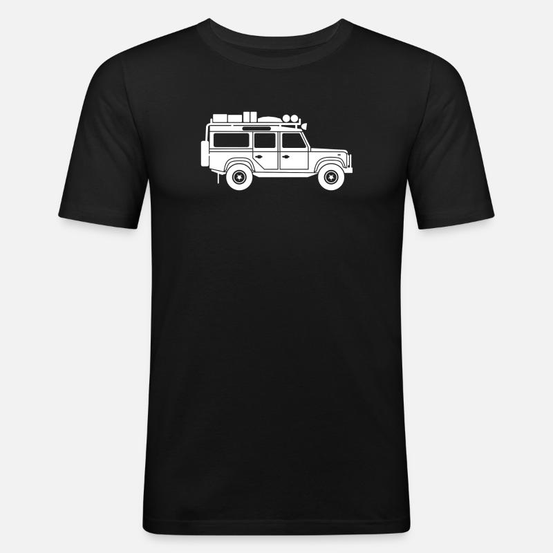 Defender D110-White - Männer Slim Fit T-Shirt - Schwarz