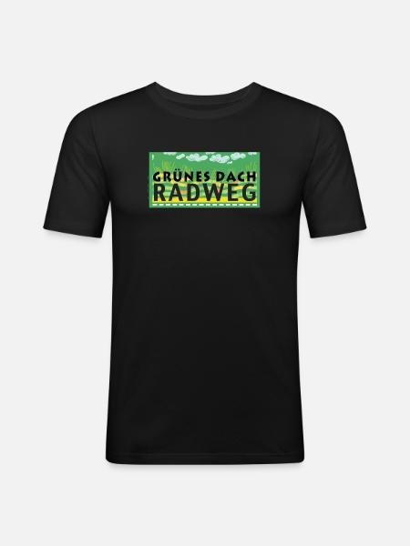 Grünes Dach Radweg - Männer Slim Fit T-Shirt - Schwarz