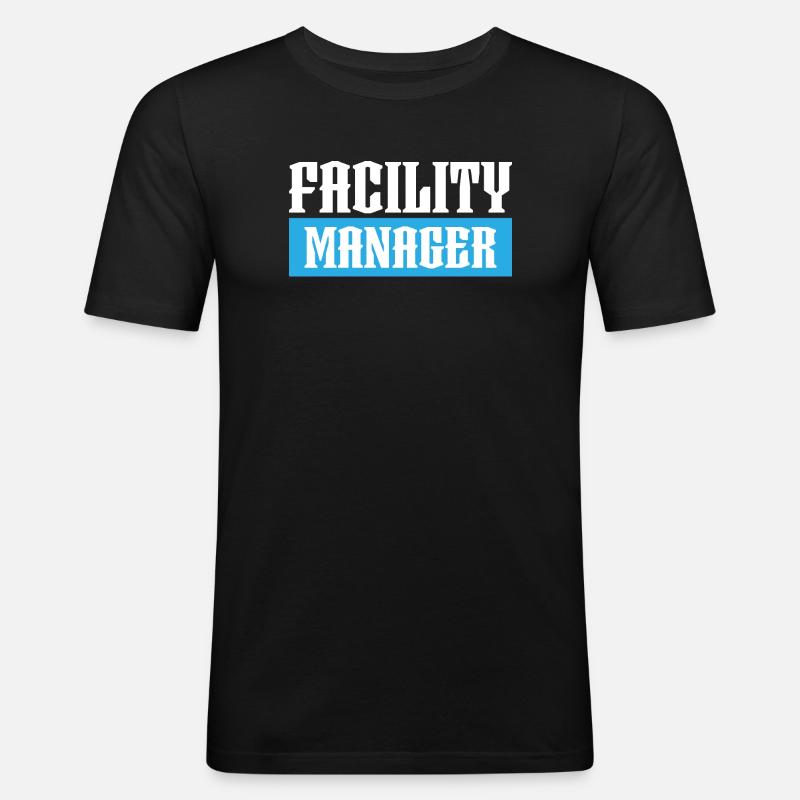 facility manager tshirt schwarz - Männer Slim Fit T-Shirt - Schwarz