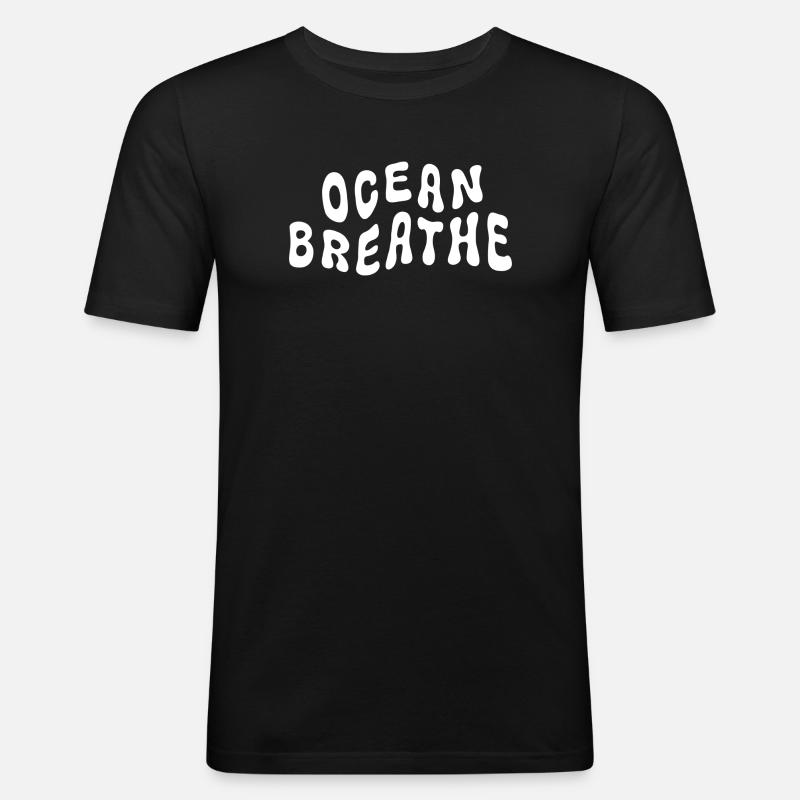 Meeresluft - Männer Slim Fit T-Shirt - Schwarz