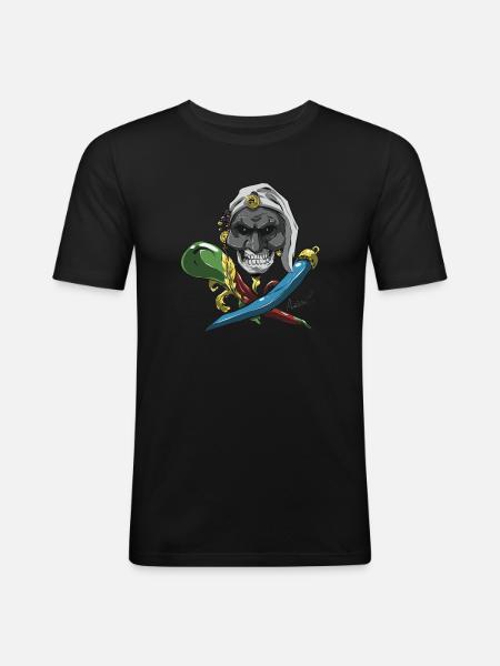 Pullecenela jollyroger - Men's Slim Fit T-Shirt - black