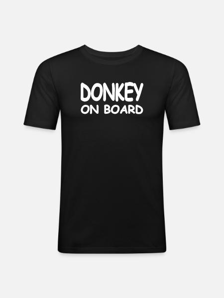 âne - T-shirt près du corps Homme - noir