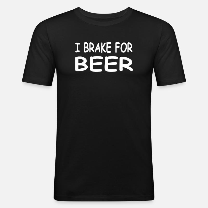 Bier - Männer Slim Fit T-Shirt - Schwarz