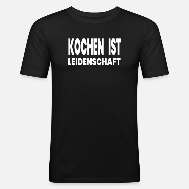 Kochen - Männer Slim Fit T-Shirt - Schwarz