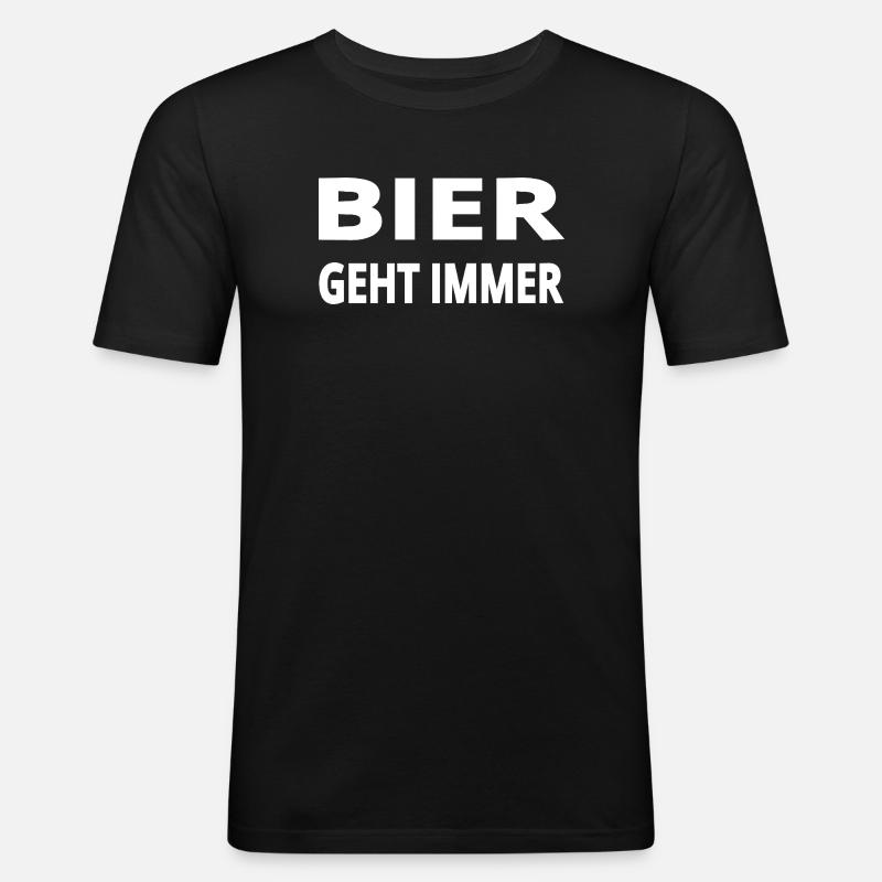 Bier - Männer Slim Fit T-Shirt - Schwarz