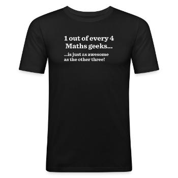 Un geeks de maths sur quatre est tout aussi génial - T-shirt près du corps Homme - noir - Devant - Nik (191cm)