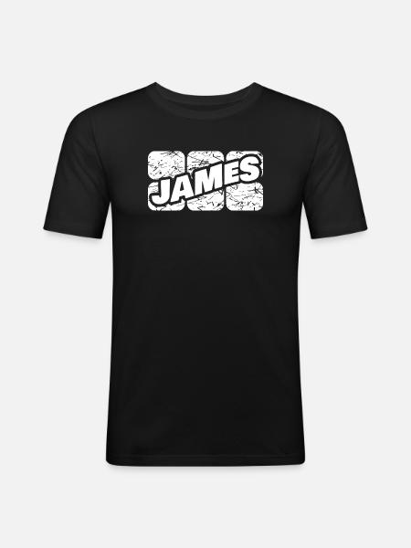First name James - Men's Slim Fit T-Shirt - black
