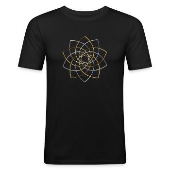Venus Blume Goldener Schnitt Spiritualität Yoga - Männer Slim Fit T-Shirt - Schwarz - Vorne - Nik (191cm)