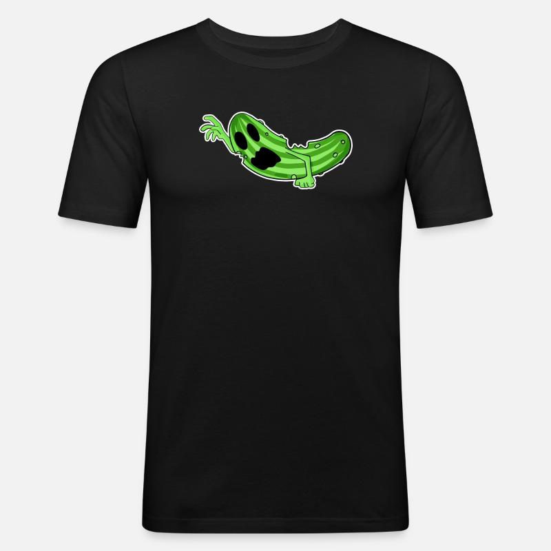 Zombie Gurke Horror - Männer Slim Fit T-Shirt - Schwarz