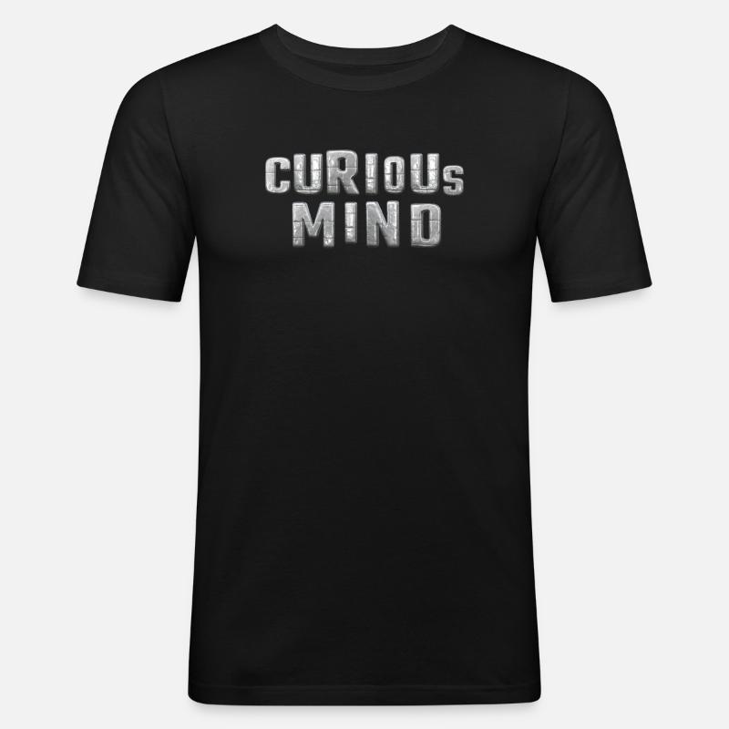 curious Mind metallic 3d - Männer Slim Fit T-Shirt - Schwarz