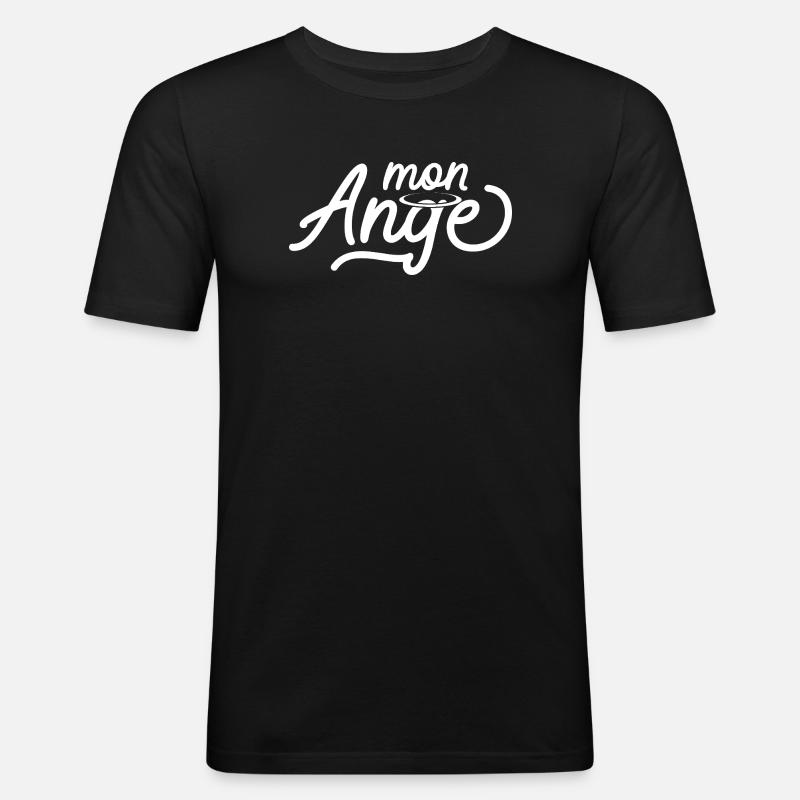 Engelsdesign mit ätherischem Heiligenschein - Männer Slim Fit T-Shirt - Schwarz