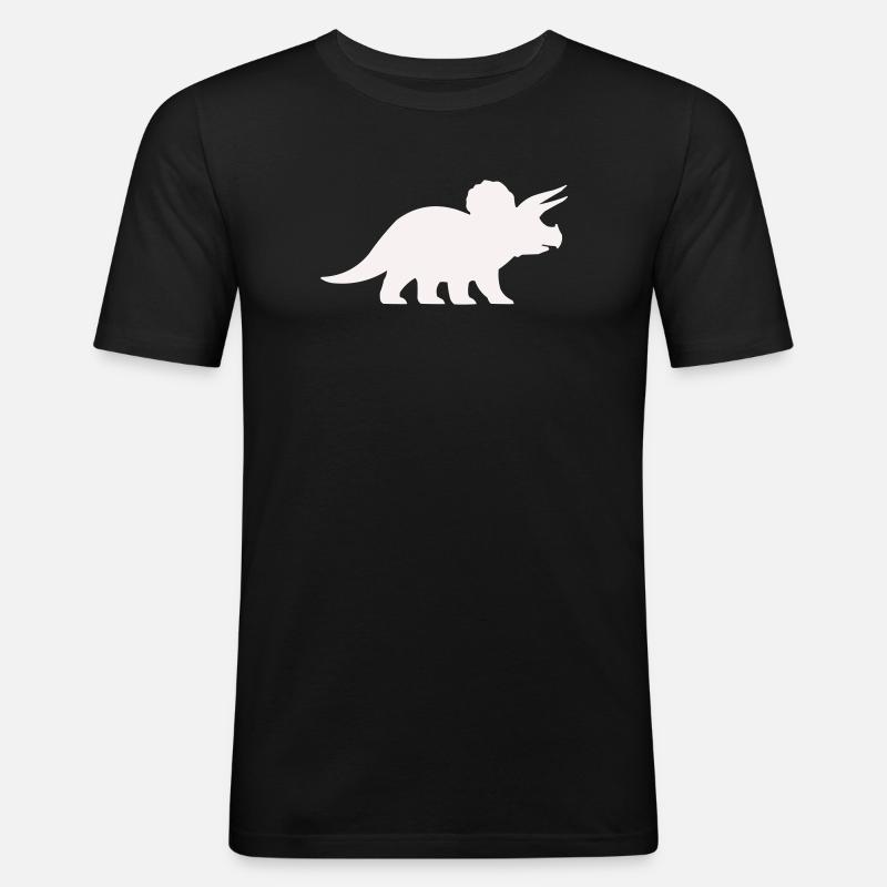 Triceratops Silhouette – Minimal Dino - Men's Slim Fit T-Shirt - black