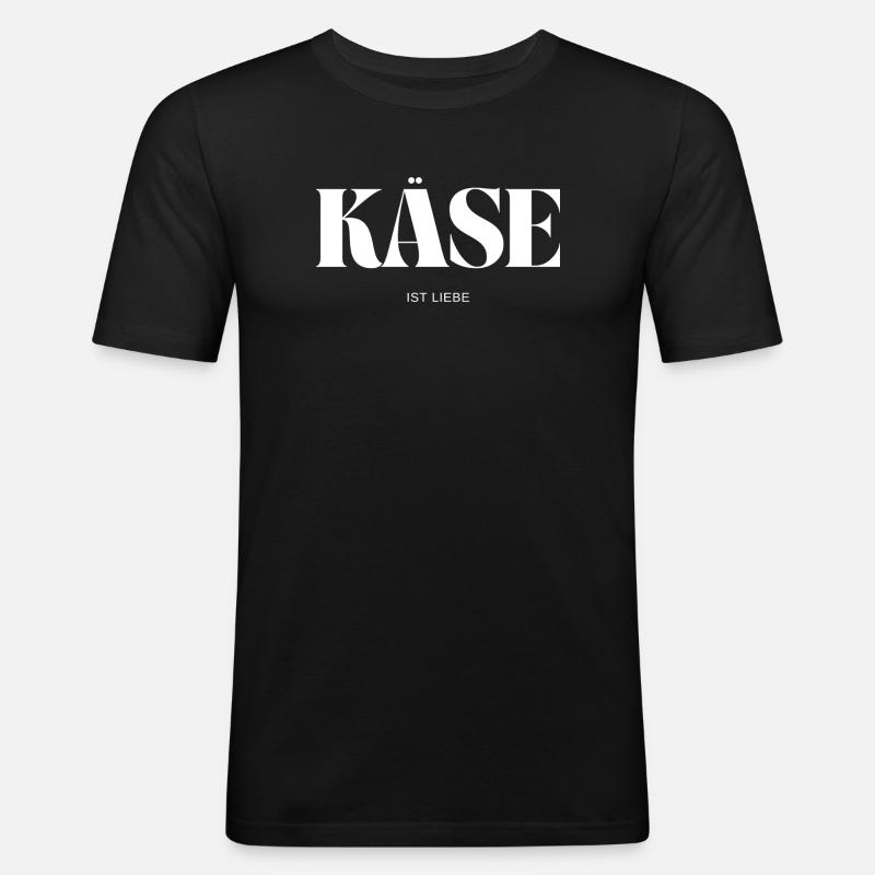 Käse ist Liebe - Männer Slim Fit T-Shirt - Schwarz