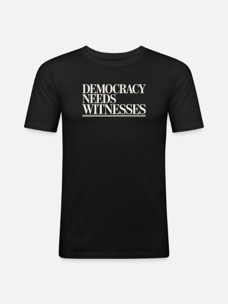 Democracy Needs Witnesses Press Freedom - Men's Slim Fit T-Shirt - black