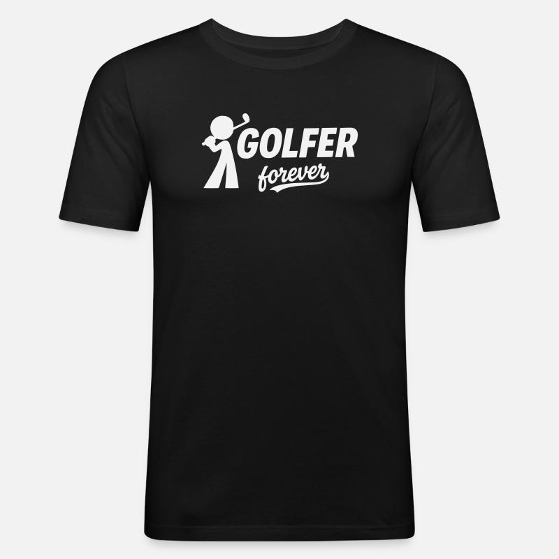 Silhouette du golfeur éternel - T-shirt près du corps Homme - noir