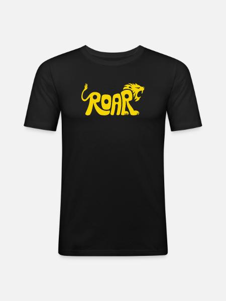 Lion Roar Lettering Design - Men's Slim Fit T-Shirt - black