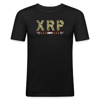 XRP Army - Männer Slim Fit T-Shirt - Schwarz - Vorne - Nik (191cm)