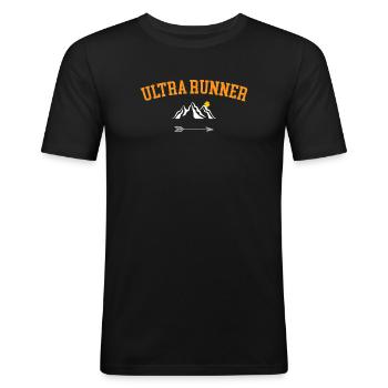 Ultra Runner - Männer Slim Fit T-Shirt - Schwarz - Vorne - Nik (191cm)