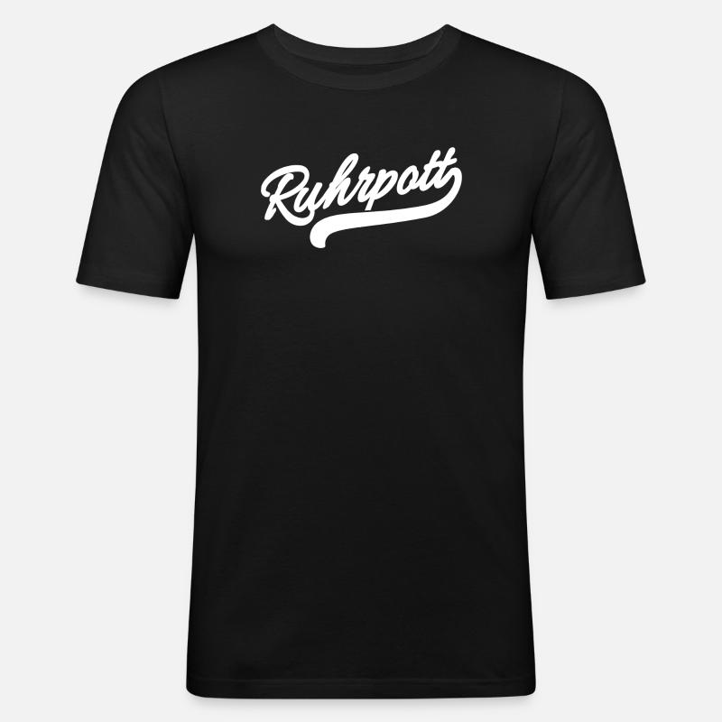 Ruhrpott Retro - Männer Slim Fit T-Shirt - Schwarz