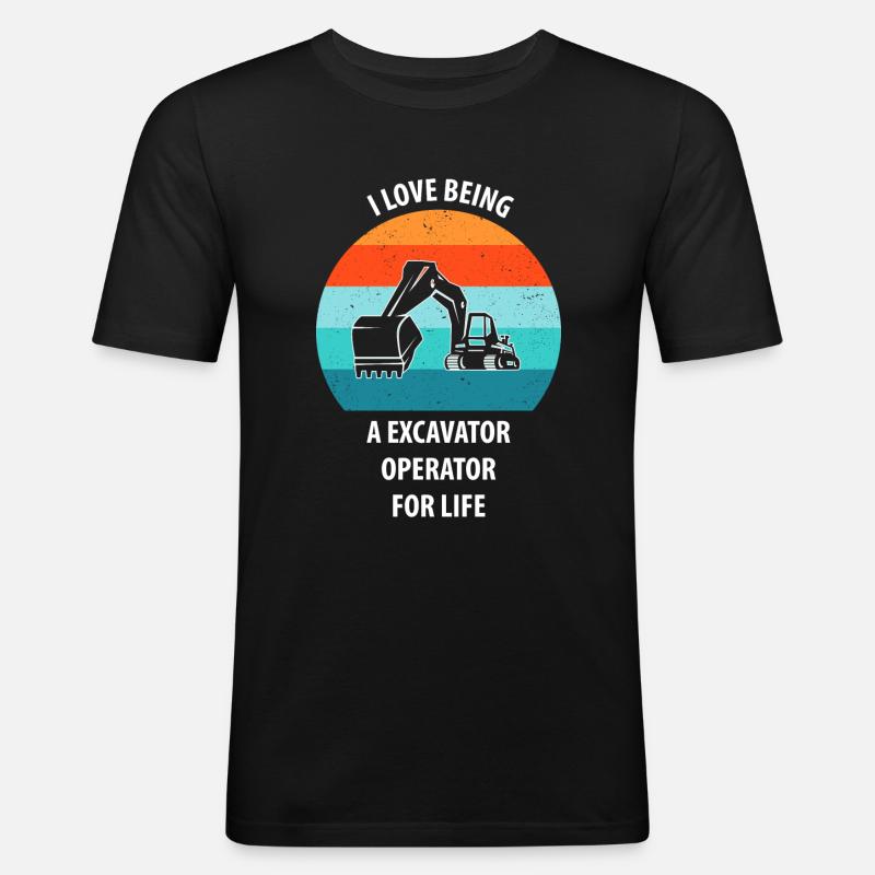Bagger Baggerfahrer Baggerwagen - Männer Slim Fit T-Shirt - Schwarz