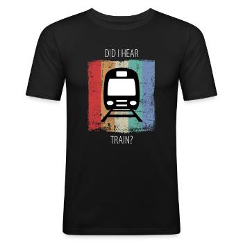 Tog Jernbane Jernbanearbejder Tog Tog Driver - Herre Slim Fit T-Shirt - sort - Foran - Nik (191cm)
