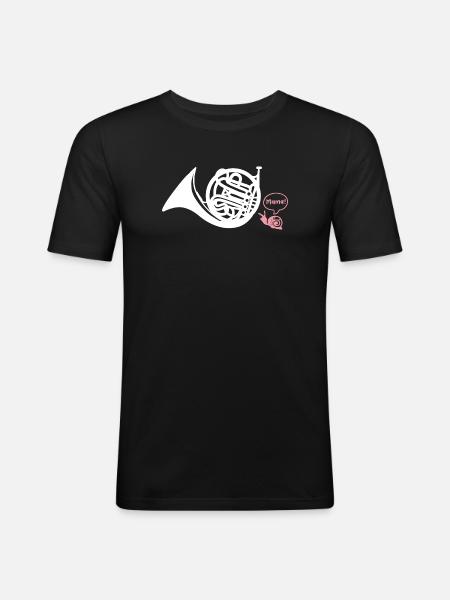 Waldhorn Hornist - Männer Slim Fit T-Shirt - Schwarz