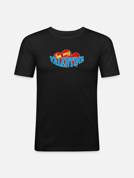 VALENTINE - Männer Slim Fit T-Shirt - Schwarz