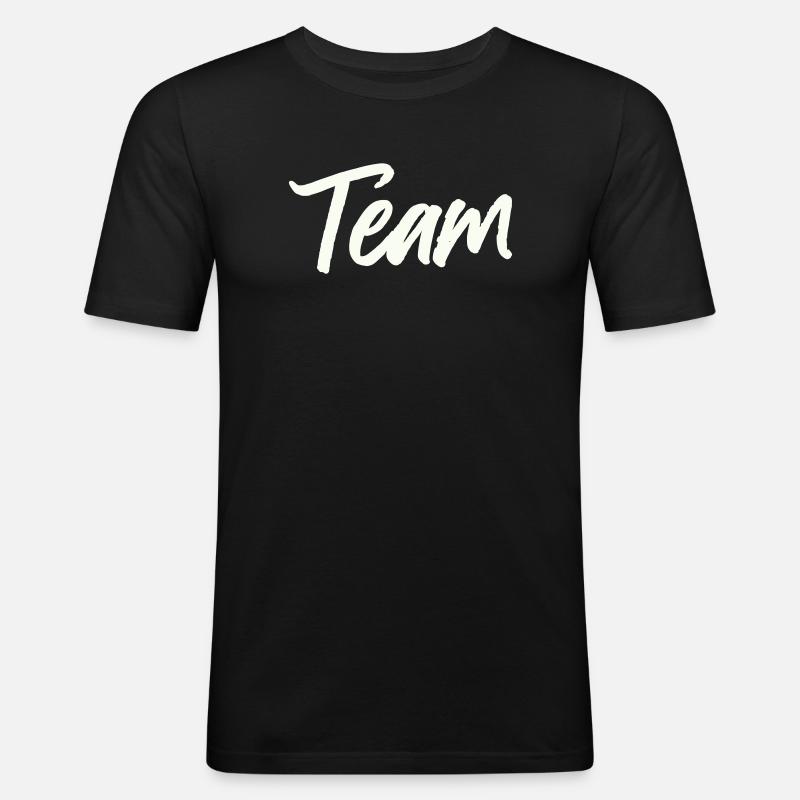 team- - Männer Slim Fit T-Shirt - Schwarz