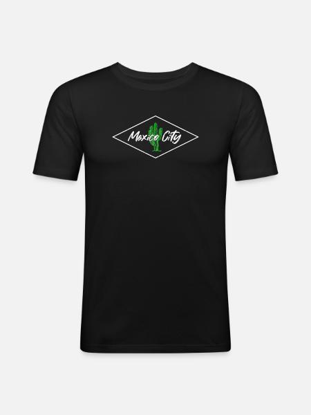Cactus Skyline à Mexico - T-shirt près du corps Homme - noir