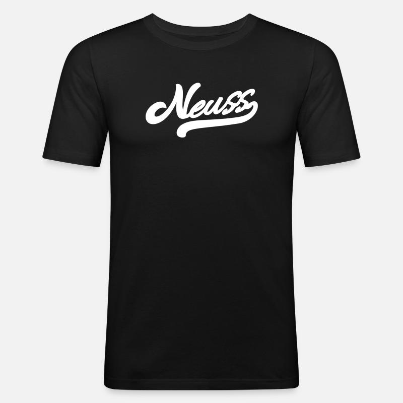 Neuss Retro - Männer Slim Fit T-Shirt - Schwarz