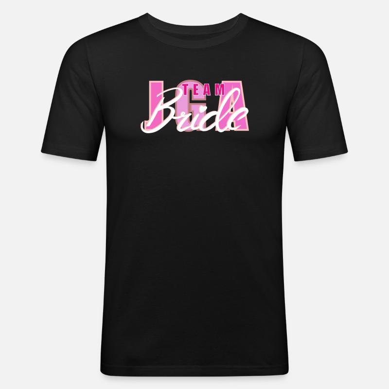 Team Bride Herz Logo Design - Männer Slim Fit T-Shirt - Schwarz