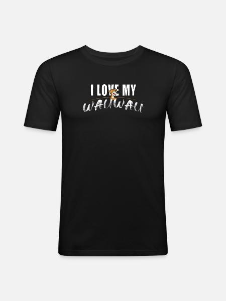 J’adore mon Wauwau - T-shirt près du corps Homme - noir