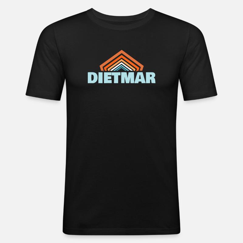 Dietmar - Männer Slim Fit T-Shirt - Schwarz