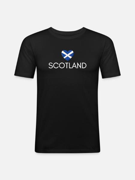 Cœur avec drapeau écossais, fierté écossaise - T-shirt près du corps Homme - noir