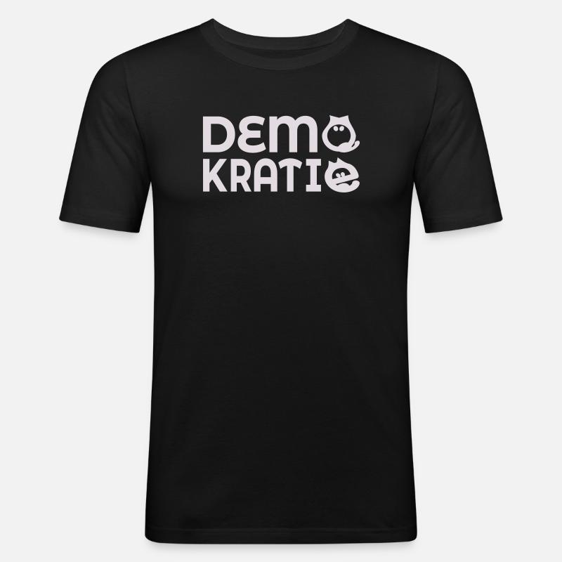 Cat Democracy - Men's Slim Fit T-Shirt - black