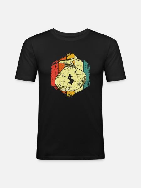 Geld Geldgeschenk - Männer Slim Fit T-Shirt - Schwarz