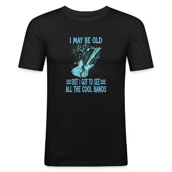 Rock Musik Opa Großvater Spruch Humor Geschenkidee - Männer Slim Fit T-Shirt - Schwarz - Vorne - Nik (191cm)