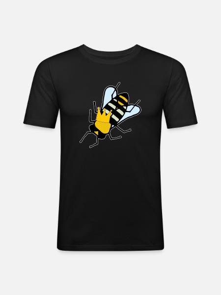 Queen bee with crown - Men's Slim Fit T-Shirt - black
